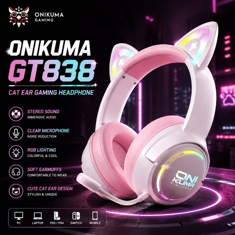 Gaming Console Amazon - سماعة ألعاب ONIKUMA GT838 بتصميم أذن