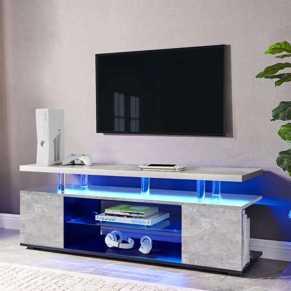 Gaming Console Entertainment Center - حامل تلفزيون لشاشة 70 بوصة، طاولة