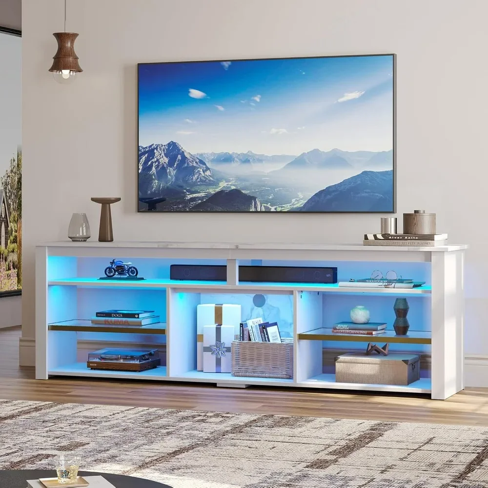 Gaming Console Entertainment Center - حامل تلفزيون لتلفزيون 75 بوصة، مركز