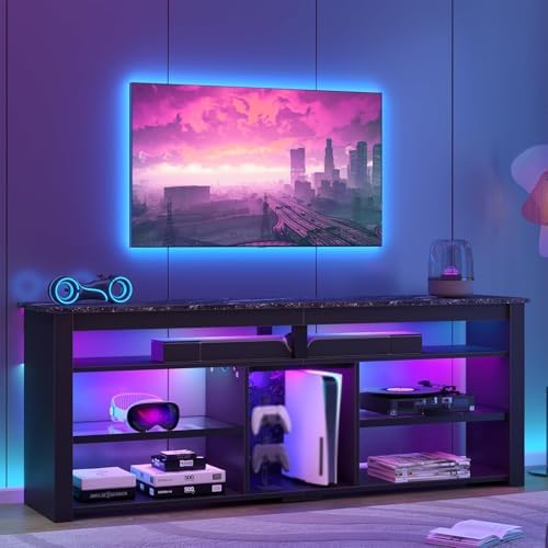 Gaming Console Entertainment Center - حامل تلفزيون لشاشة 70 بوصة، مركز