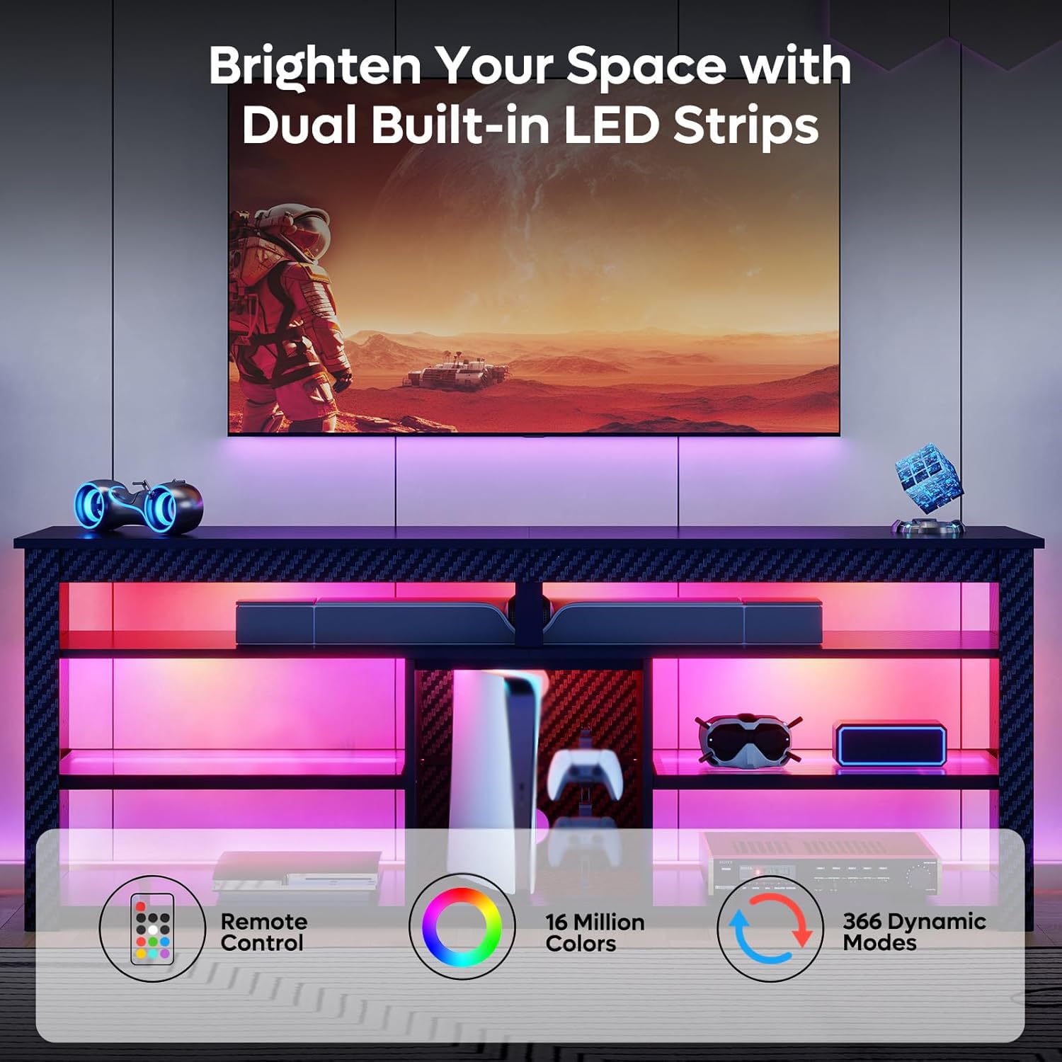 طاولة تلفاز طويلة، مركز ترفيهي - مراجعة Gaming Console Entertainment Center وسعره