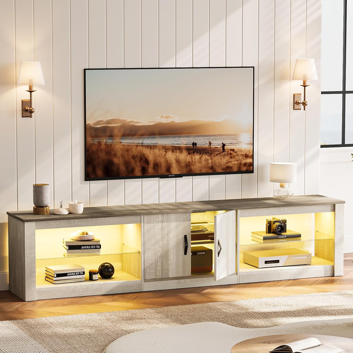 حامل تلفزيون 80 بوصة لأجهزة ال - مراجعة Gaming Console Entertainment Center وسعره