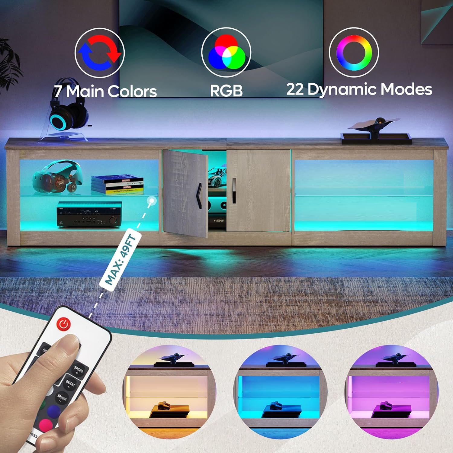 حامل تلفزيون 80 بوصة لأجهزة ال - مراجعة Gaming Console Entertainment Center وسعره
