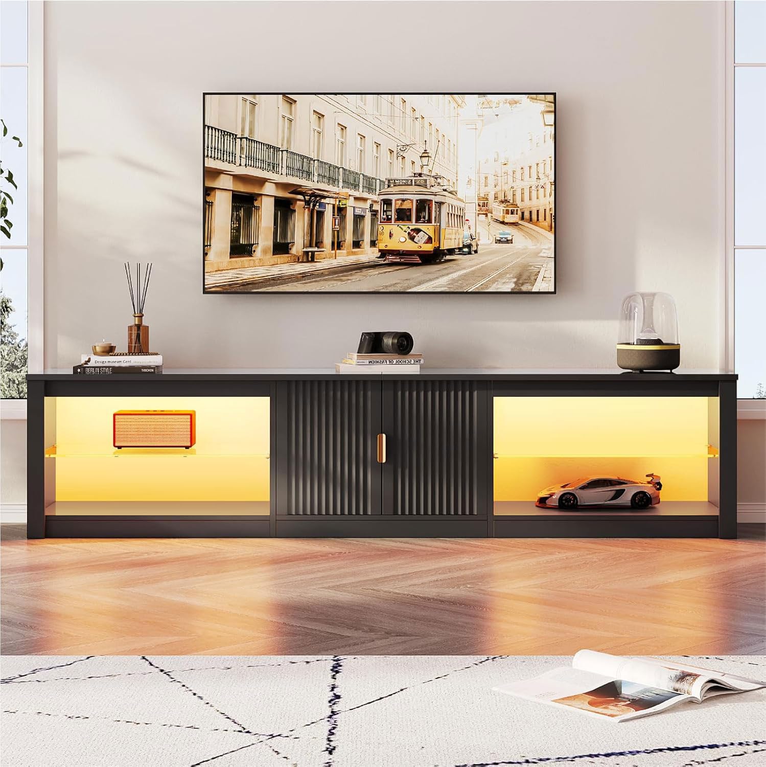 حامل تلفزيون 80 بوصة لأجهزة ال - مراجعة Gaming Console Entertainment Center وسعره