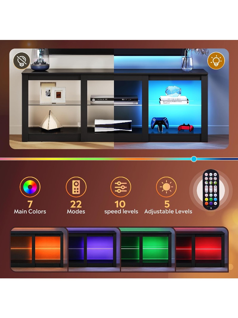 حامل تلفزيون LED بحجم 58 بوصة، - مراجعة Gaming Console Entertainment Center وسعره