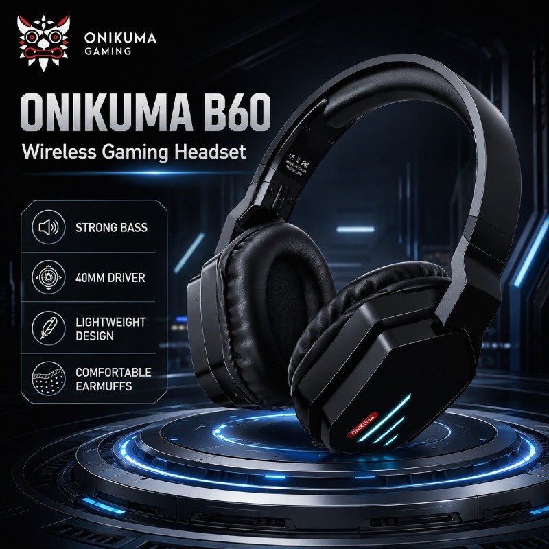 سماعة ألعاب لاسلكية ONIKUMA B6 - مراجعة Gaming Console Amazon وسعره