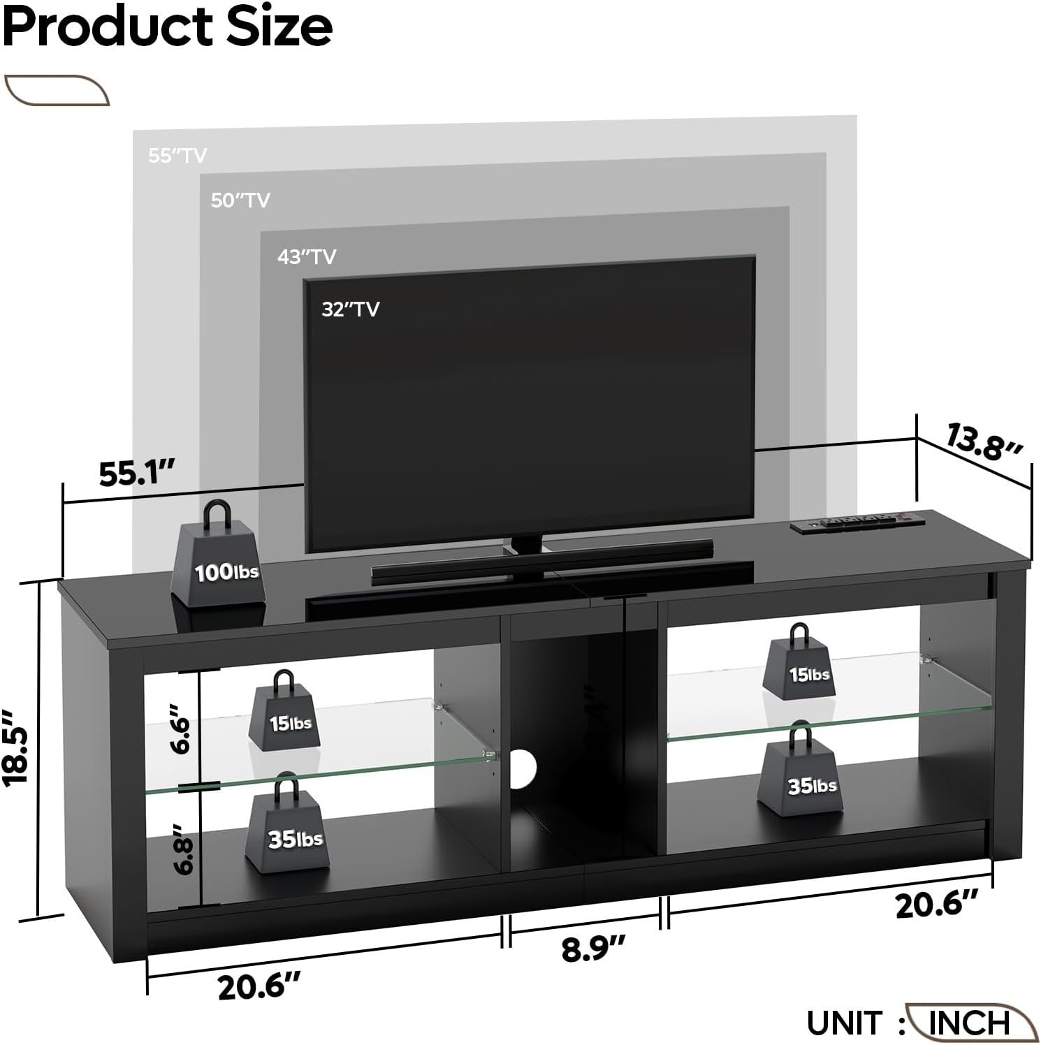 حامل تلفزيون LED يناسب شاشات 5 - مراجعة Gaming Console Entertainment Center وسعره