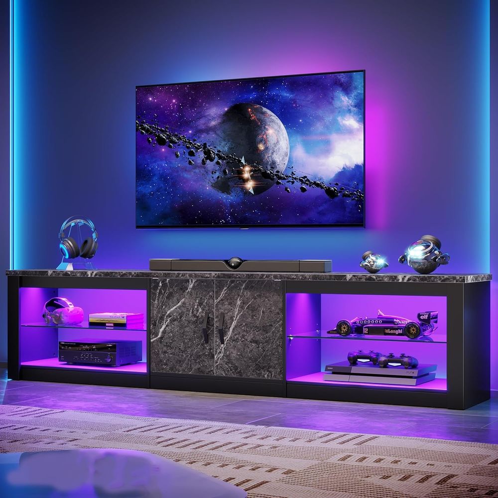 حامل تلفزيون 80 بوصة أو أجهزة  - مراجعة Gaming Console Entertainment Center وسعره