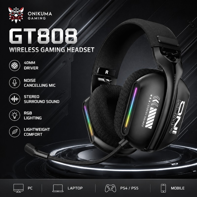 سماعة ألعاب ONIKUMA GT808 لاسل - مراجعة Gaming Console Amazon وسعره