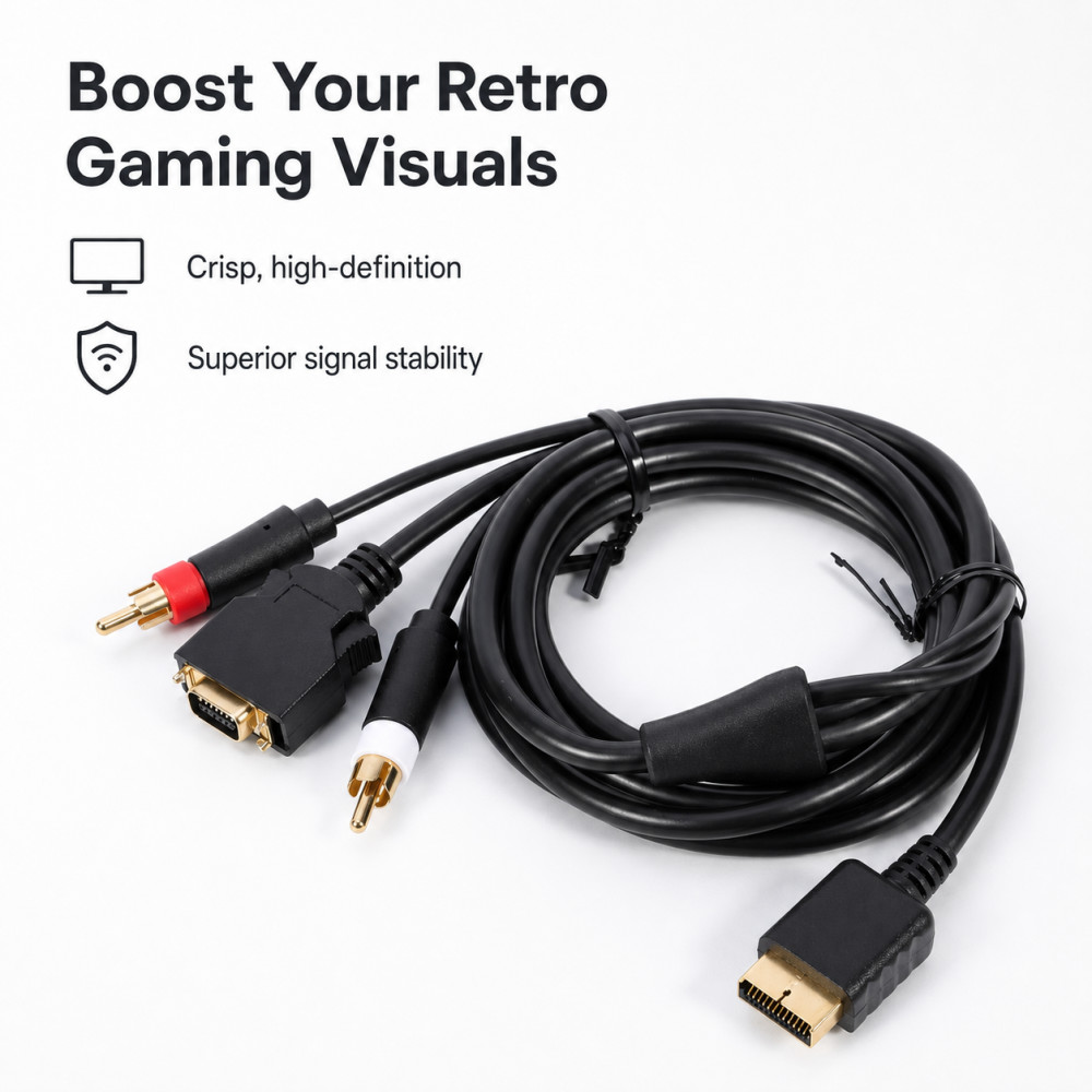 كابل AV مطلي بالذهب لأجهزة PS2 - مراجعة Gaming Console Definition وسعره