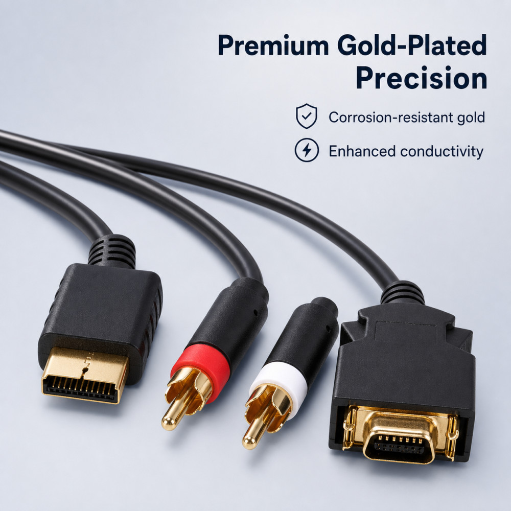 كابل AV مطلي بالذهب لأجهزة PS2 - مراجعة Gaming Console Definition وسعره
